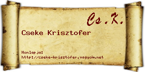 Cseke Krisztofer névjegykártya