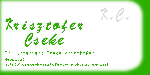 krisztofer cseke business card